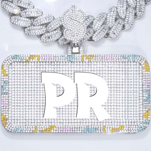 CUSTOM LETTER NECKLACE 3D COLORFUL SQUARE