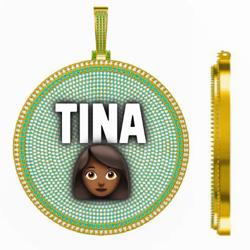 CUSTOM LETTER NECKLACE 3D BIG DISC