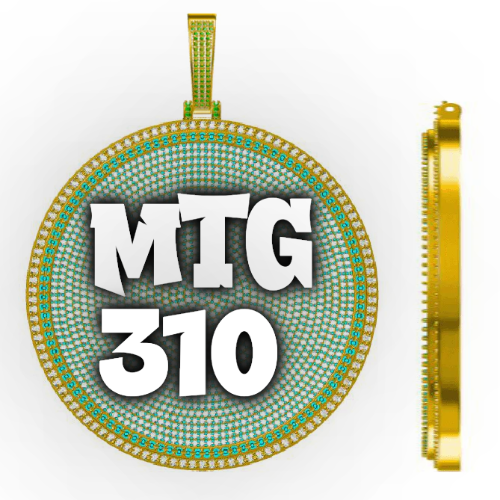 CUSTOM LETTER NECKLACE 3D BIG DISC