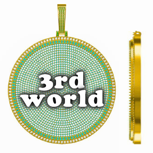 CUSTOM LETTER NECKLACE 3D BIG DISC