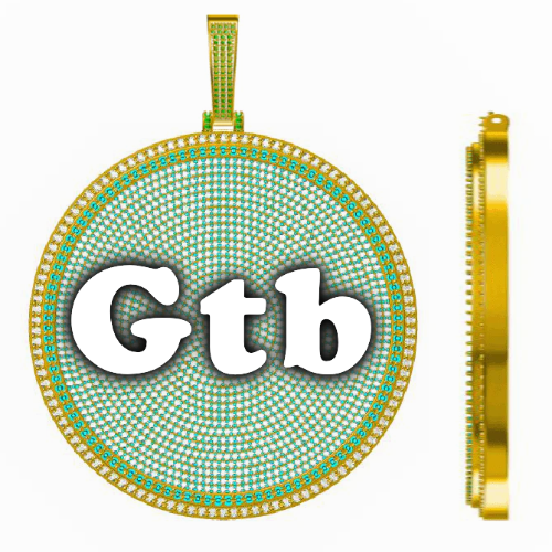 CUSTOM LETTER NECKLACE 3D BIG DISC