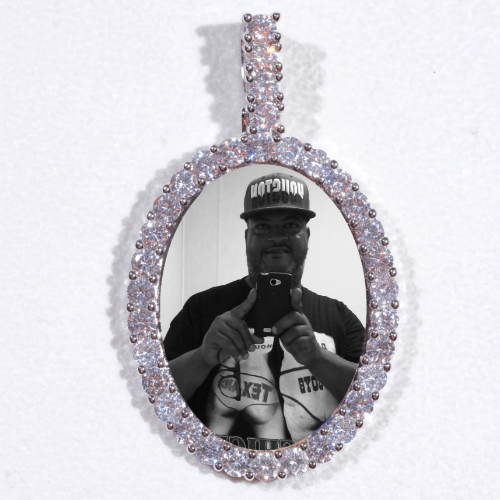 Large 3D Oval Custom Picture Pendant