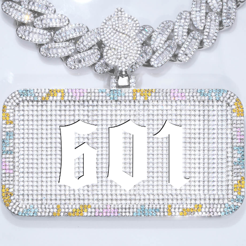 CUSTOM LETTER NECKLACE 3D COLORFUL SQUARE