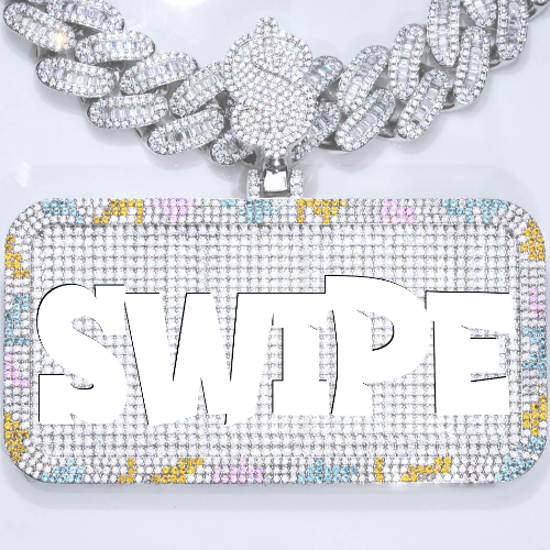 CUSTOM LETTER NECKLACE 3D COLORFUL SQUARE