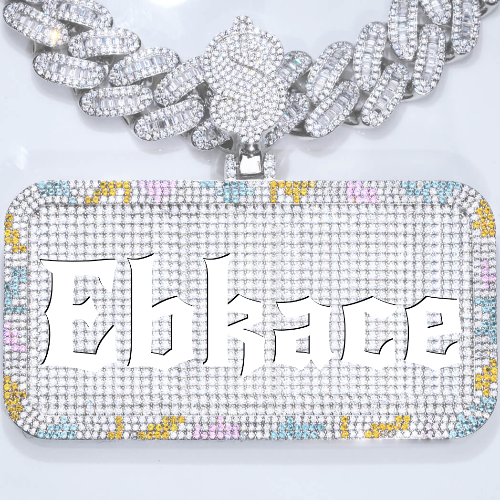 CUSTOM LETTER NECKLACE 3D COLORFUL SQUARE