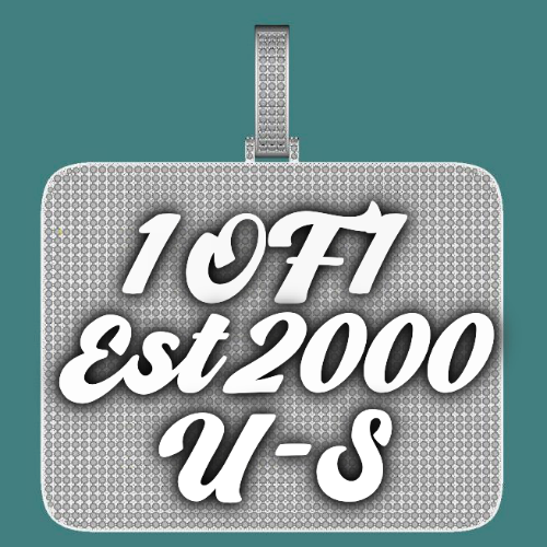 CUSTOM LETTER NECKLACE 3D BIG SQUARE