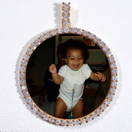 LARGE 3D CIRCLE CUSTOM PICTURE PENDANT