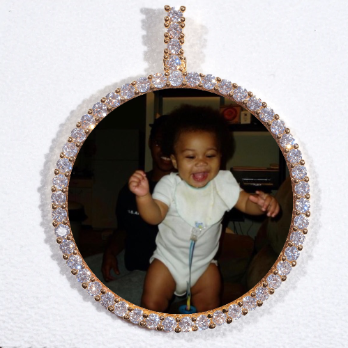 LARGE 3D CIRCLE CUSTOM PICTURE PENDANT