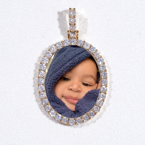 3D Oval Custom Picture Pendant