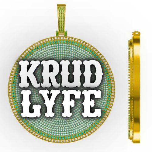 CUSTOM LETTER NECKLACE 3D BIG DISC