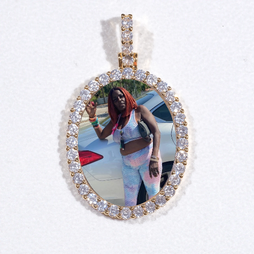 3D Oval Custom Picture Pendant
