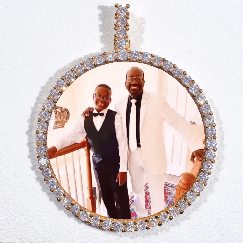 LARGE 3D CIRCLE CUSTOM PICTURE PENDANT