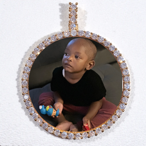 LARGE 3D CIRCLE CUSTOM PICTURE PENDANT