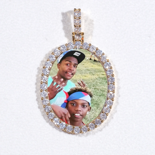 3D Oval Custom Picture Pendant
