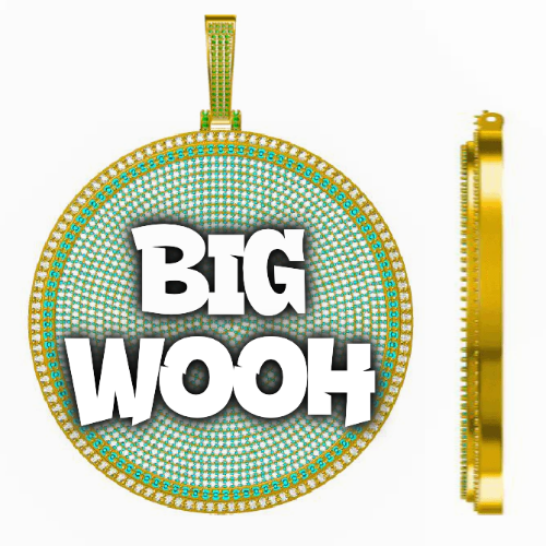 CUSTOM LETTER NECKLACE 3D BIG DISC