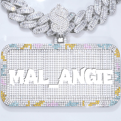 CUSTOM LETTER NECKLACE 3D COLORFUL SQUARE