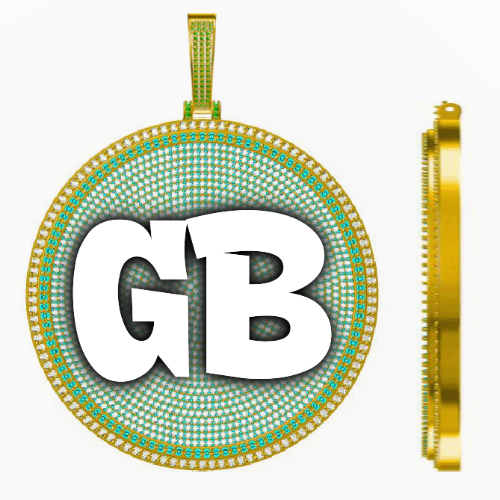 CUSTOM LETTER NECKLACE 3D BIG DISC