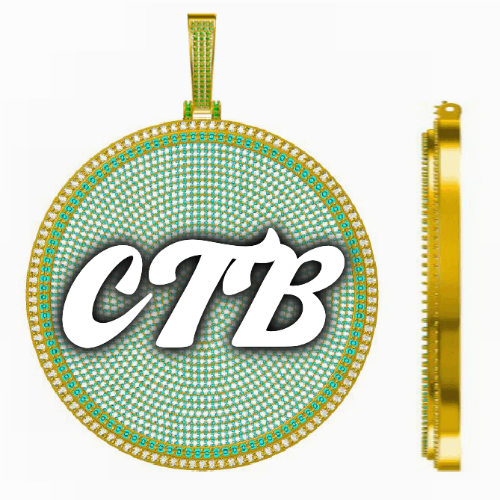CUSTOM LETTER NECKLACE 3D BIG DISC