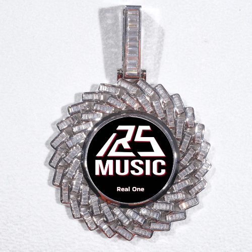 Large 3D Baguette Custom Picture Pendant