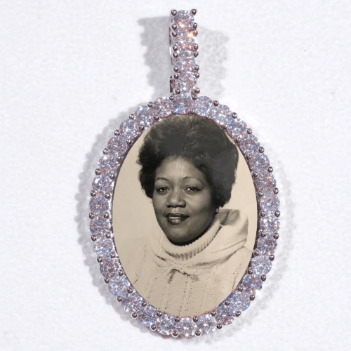 Large 3D Oval Custom Picture Pendant