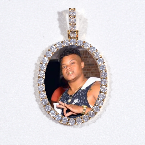 3D Oval Custom Picture Pendant