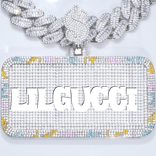 CUSTOM LETTER NECKLACE 3D COLORFUL SQUARE
