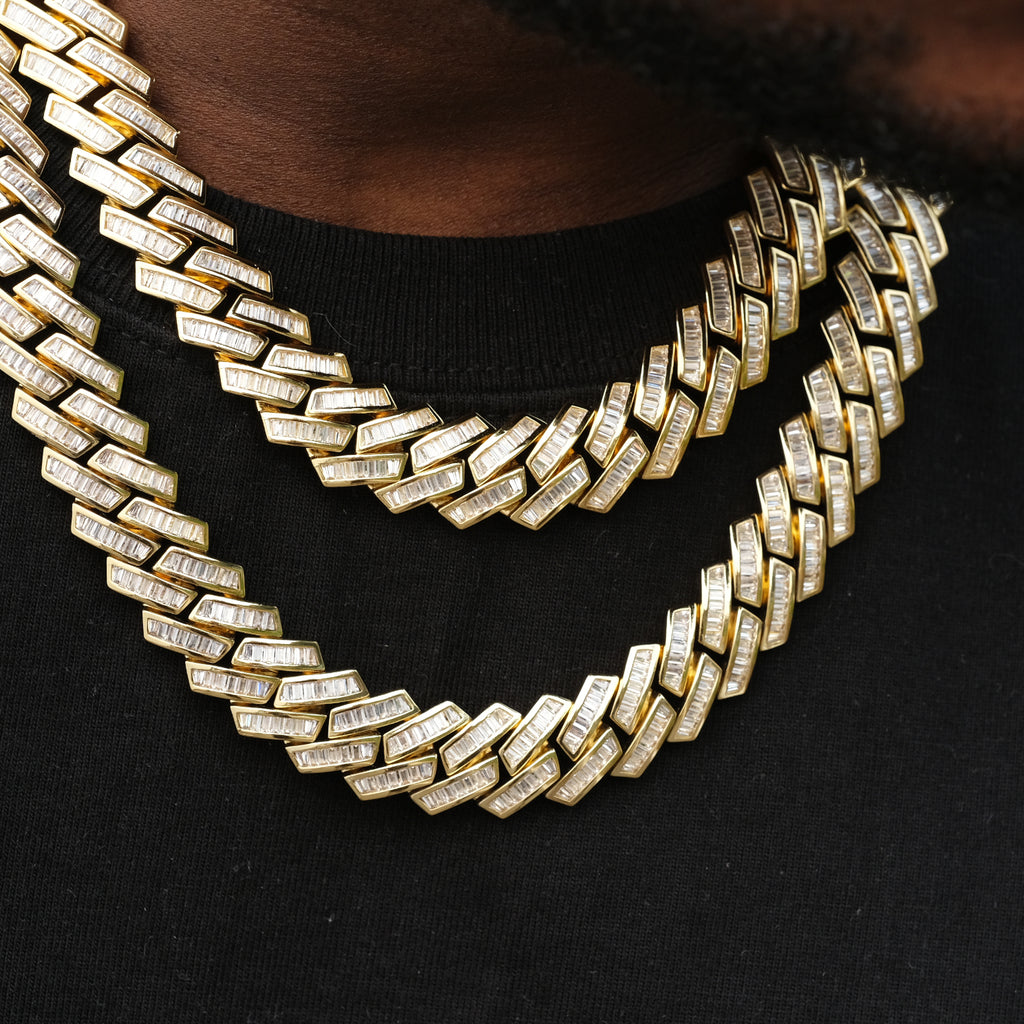 14MM Baguette Channel Set Cuban Necklace - The GUU Shop