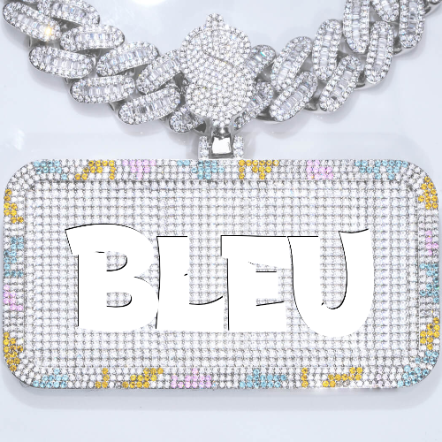 CUSTOM LETTER NECKLACE 3D COLORFUL SQUARE
