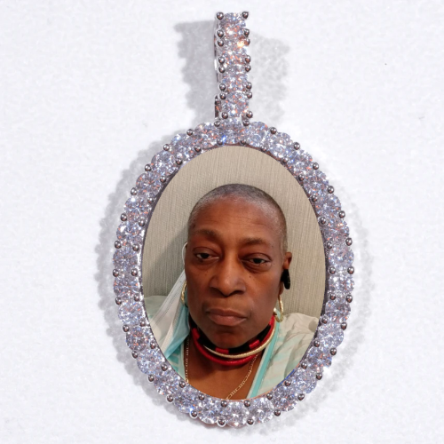 Large 3D Oval Custom Picture Pendant