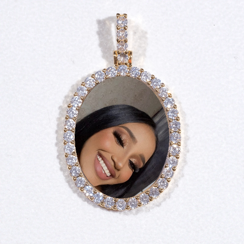 3D Oval Custom Picture Pendant