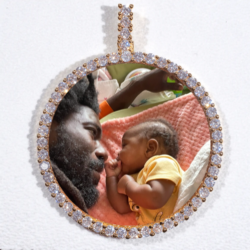 LARGE 3D CIRCLE CUSTOM PICTURE PENDANT