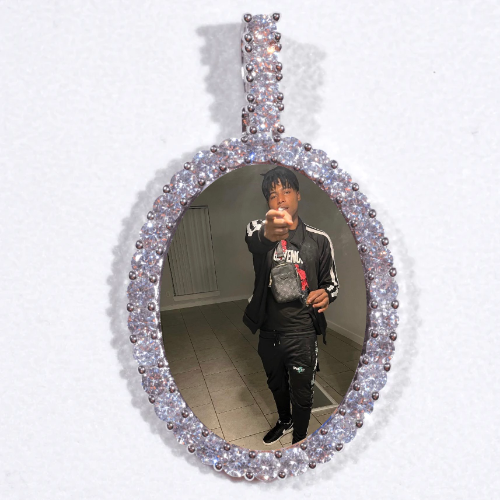Large 3D Oval Custom Picture Pendant