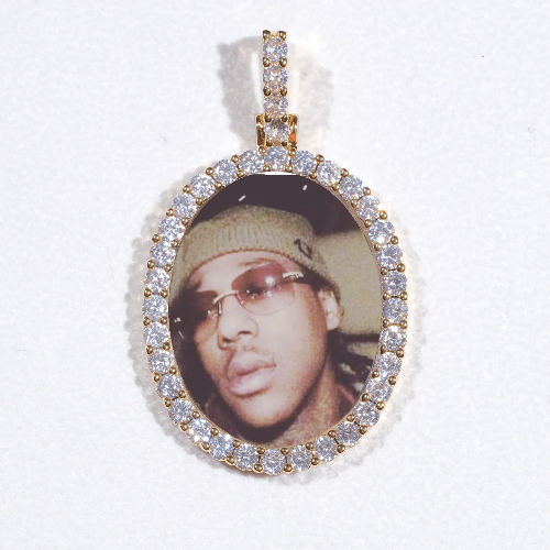 3D Oval Custom Picture Pendant