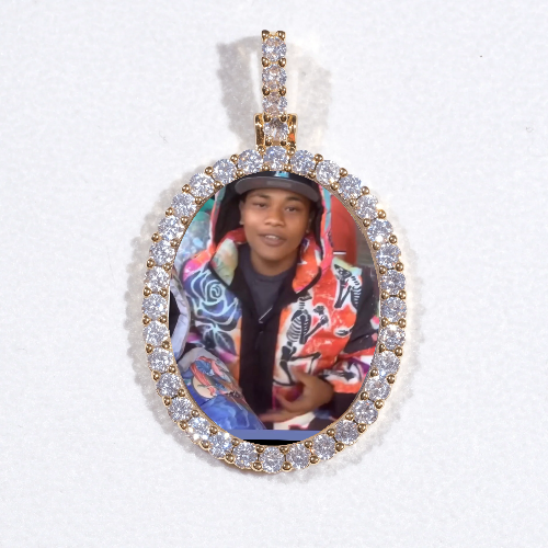 3D Oval Custom Picture Pendant
