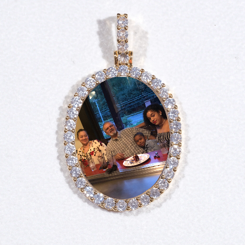 3D Oval Custom Picture Pendant