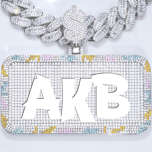 CUSTOM LETTER NECKLACE 3D COLORFUL SQUARE