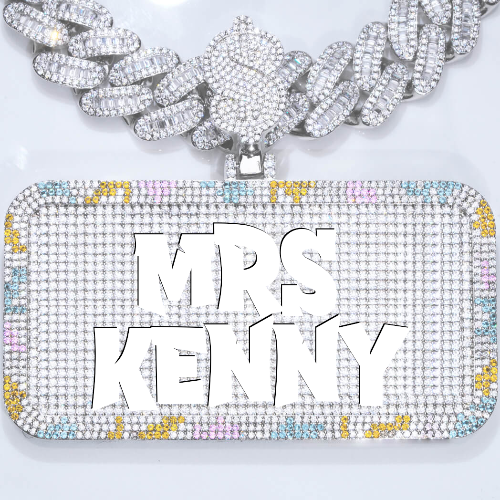 CUSTOM LETTER NECKLACE 3D COLORFUL SQUARE