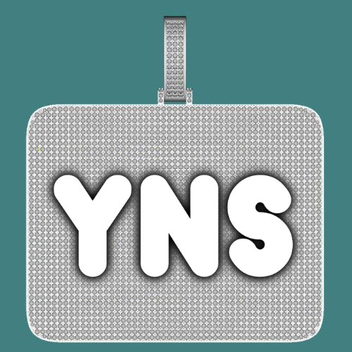 CUSTOM LETTER NECKLACE 3D BIG SQUARE