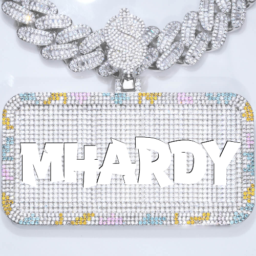 CUSTOM LETTER NECKLACE 3D COLORFUL SQUARE