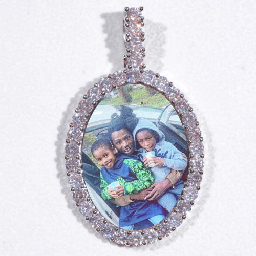Large 3D Oval Custom Picture Pendant