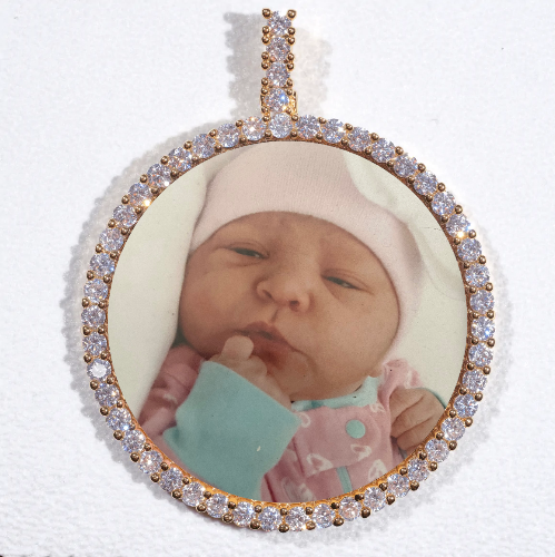 LARGE 3D CIRCLE CUSTOM PICTURE PENDANT
