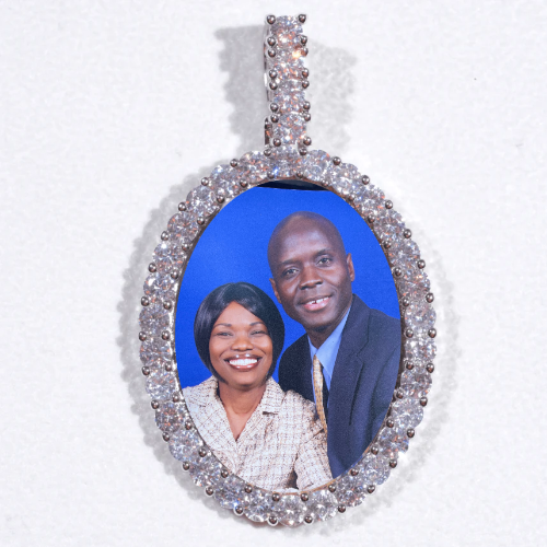 Large 3D Oval Custom Picture Pendant