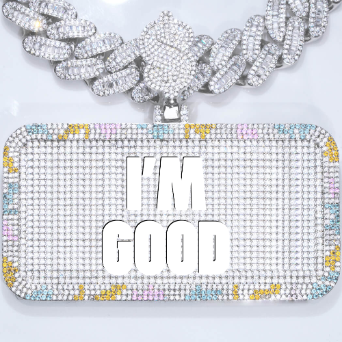 CUSTOM LETTER NECKLACE 3D COLORFUL SQUARE