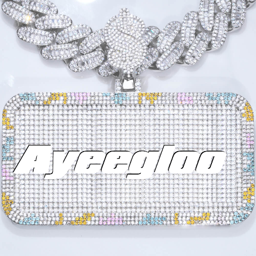 CUSTOM LETTER NECKLACE 3D COLORFUL SQUARE