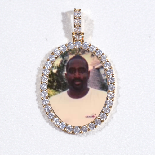 3D Oval Custom Picture Pendant