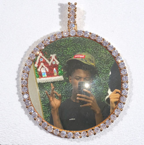 LARGE 3D CIRCLE CUSTOM PICTURE PENDANT