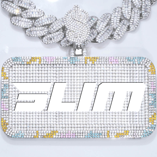 CUSTOM LETTER NECKLACE 3D COLORFUL SQUARE