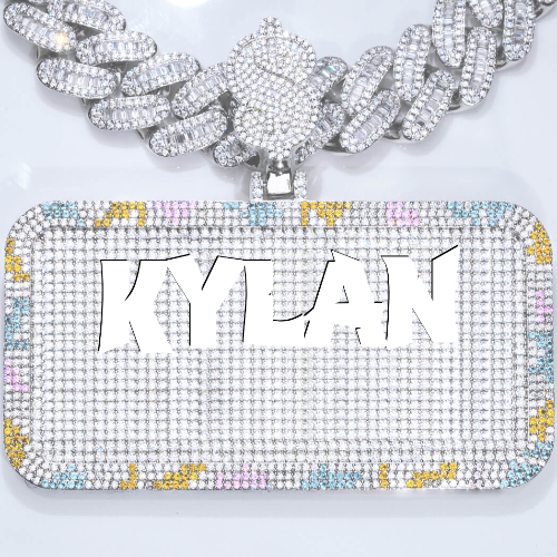 CUSTOM LETTER NECKLACE 3D COLORFUL SQUARE