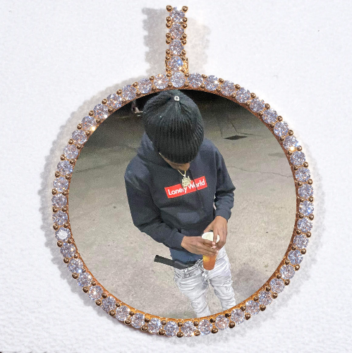 LARGE 3D CIRCLE CUSTOM PICTURE PENDANT