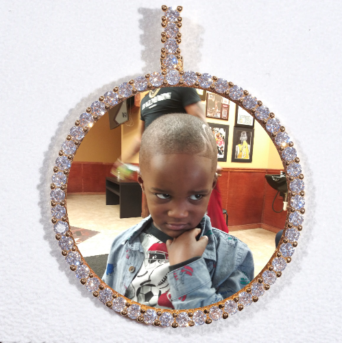LARGE 3D CIRCLE CUSTOM PICTURE PENDANT